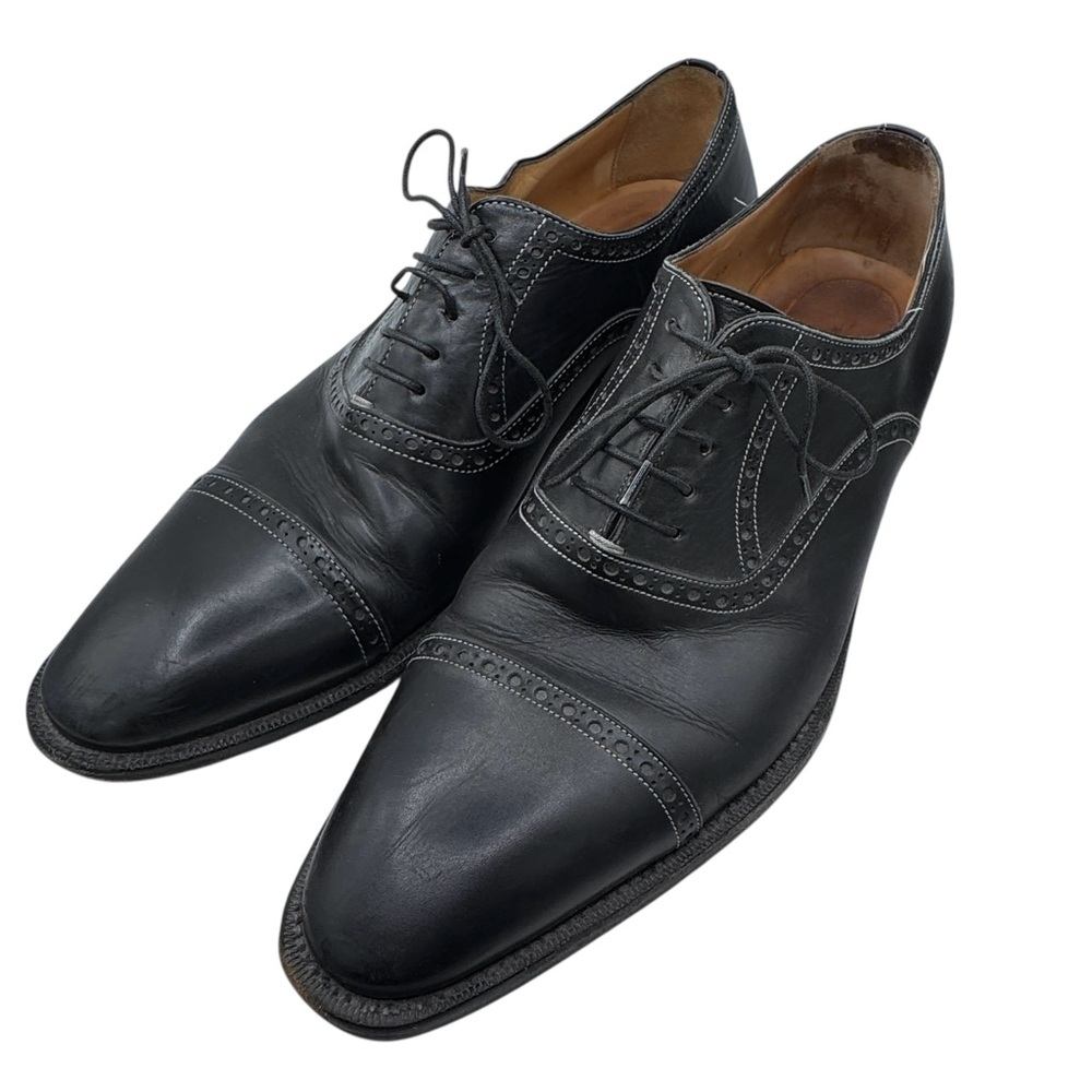 Santoni Black Leather Oxford Shoes *Made in Italy* - Size 11